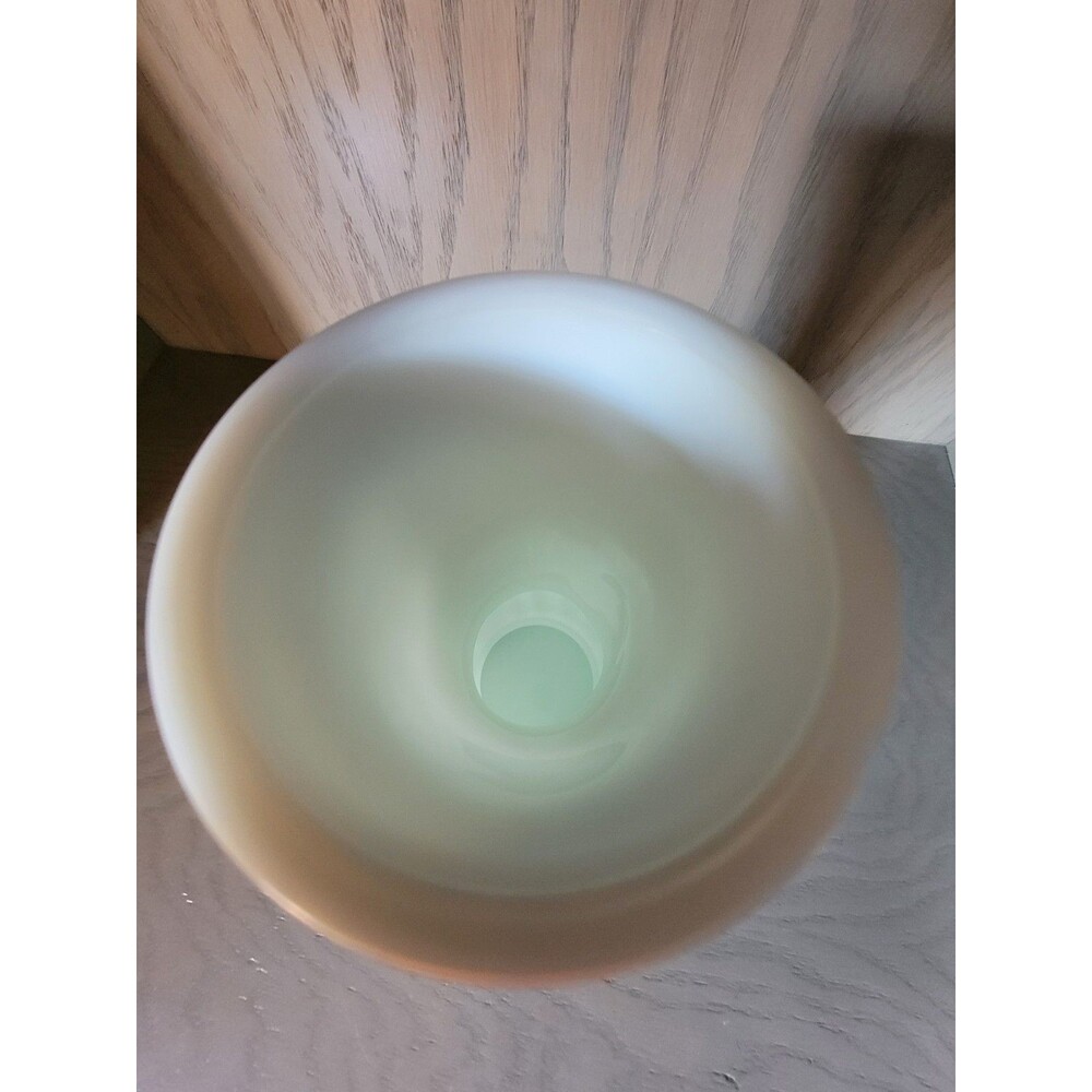 Vintage Randall Milk Glass Vase Feather Wheat Leaf Flower White MCM 9" Art Deco - Picture 2 of 3